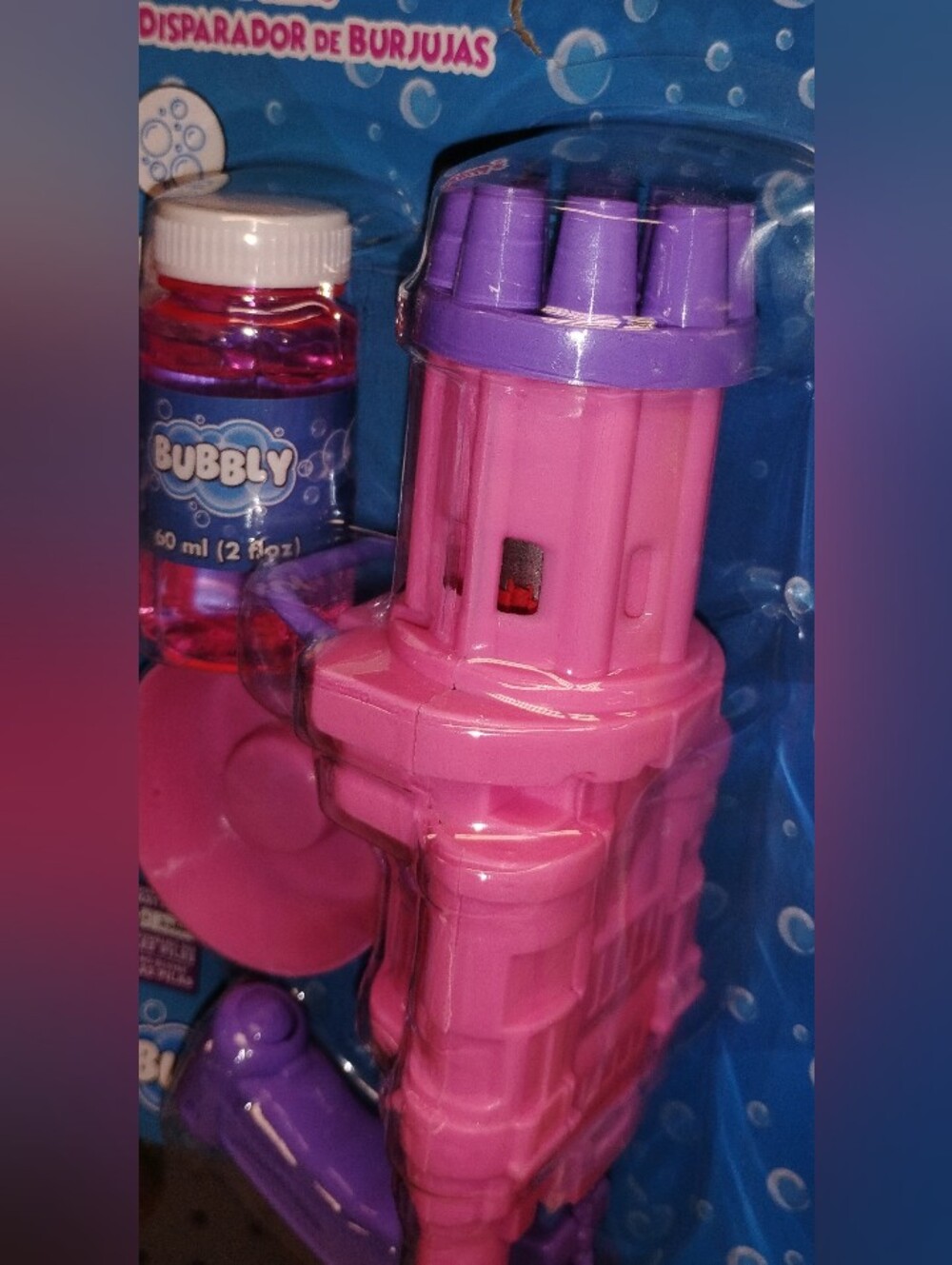 Pink & Purple Bubble Blaster Toy with Bubbles